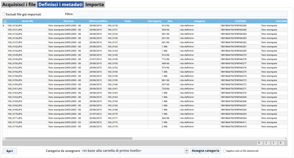 QW07 - Importazione documenti da cloud, Definire i metadati