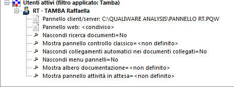 QW00 - Console di amministrazione, Utenti attivi